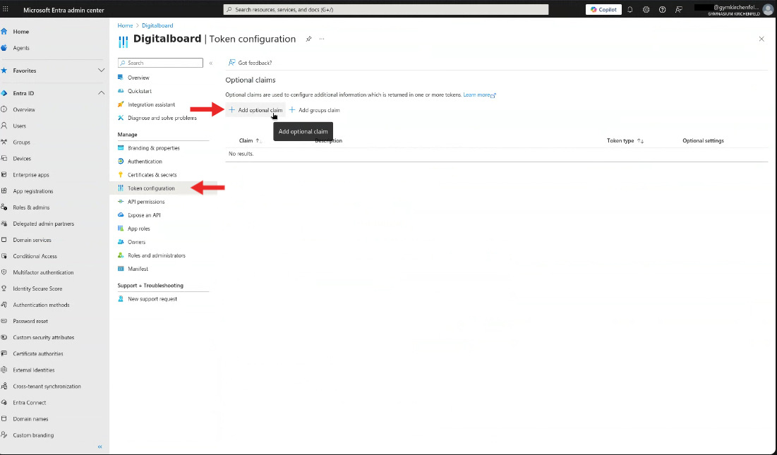Token configuration page Step 8 — Token configuration page