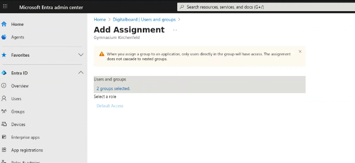 Assigned groups Step 11 — Assigned groups