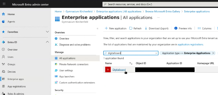Registered Application Step 5 — Configure Single Sign-On