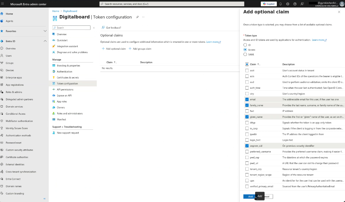 Adding claims Step 8 — Adding claims