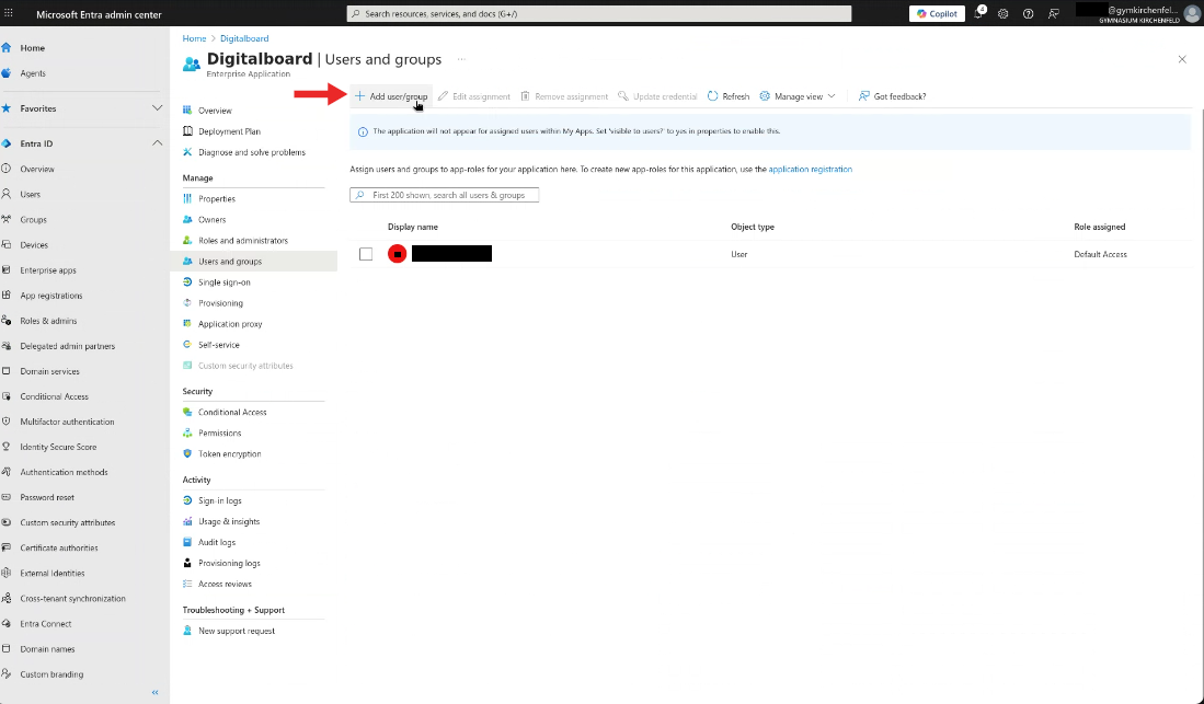 Users and groups page Step 11 — Users and groups page