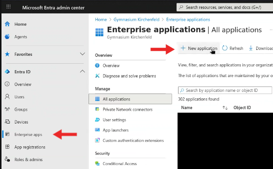 Enterprise applications menu Step 2 — Navigate to Enterprise Applications